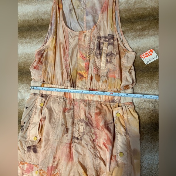 FP Movement by Free People Peach Floral Jumpsuit with Embroidered design. Small - Picture 14 of 14